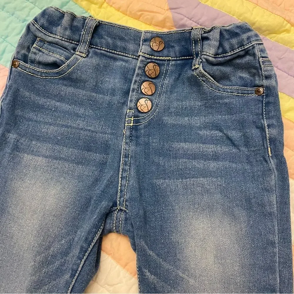 Jessica Simpson Jeans sz 5 adjustable waist tabs Straight Leg Jeans